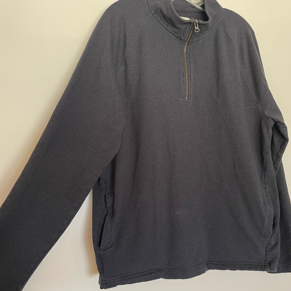 Pact Men's Organic Cotton Quarter-Zip Pullover Lightweight Sweatshirt Pockets XL